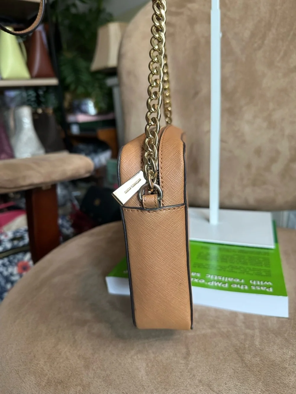 Michael Kors Jet Set Light Brown East West Large Crossbody Bag Good Condition - Picture 5 of 11